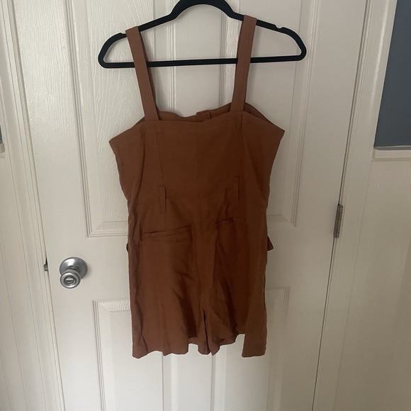 Habitual Womens Romper Size Medium M Linen Blend Boho Festival Brown NWT - Picture 2 of 11